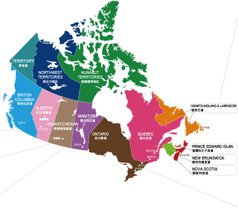 加拿大中学地图