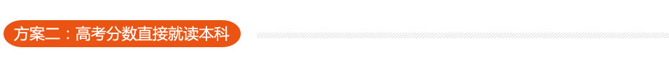 方案二：高考分数直接就读本科