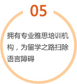  拥有专业雅思培训机构，为留学之路扫除语言障碍