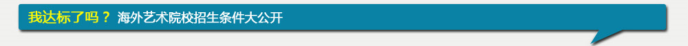 我达标了吗？ 海外艺术院校招生条件大公开 