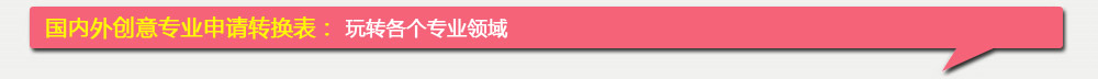 国内外创意专业申请转换表： 玩转各个专业领域 