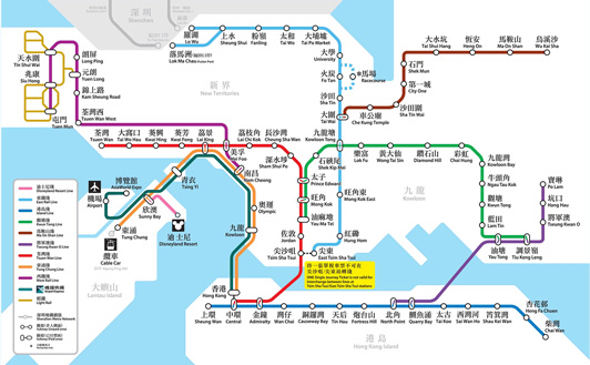 香港地铁线路图