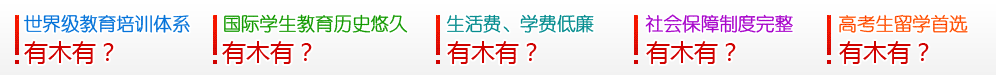 世界级教育培训体系 国际学生教育历史悠久 生活费、学费低廉 社会保障制度完整 高考生留学首选